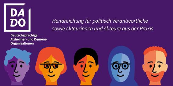 Broschürencover; Köpfe unterschiedlichen Alters, Hautfarbe, Geschlecht (Comic-Stil)